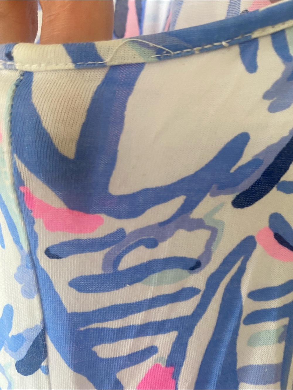 Lilly Pulitzer Blue and Pink Sleeveless V-Neck Maxi Dress - Picture 3 of 3